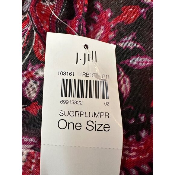 J. Jill Scarf Women One Size NWT Infinity Paisley Pink Red Black Sugarplum - Picture 11 of 12
